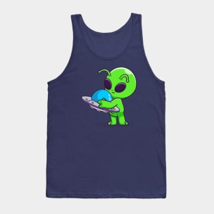 Cute Alien Hug Ufo Toy Cartoon Tank Top